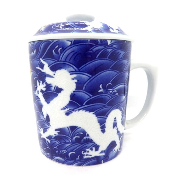 Branded Other - Chinese Dragon Porcelain Tea Mug with Lid Never Used